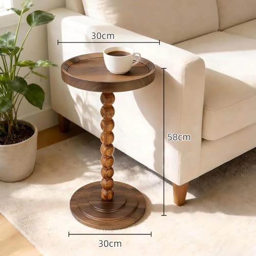 Side Table, Diameter 11.8 x Height 22.8 inches (30 x 58 cm), Load Capacity 110.2 lbs (50 kg), Sofa Table, Bedroom, Nursing Care, Stable, Cut-Resistant, Easy Assembly, Small Furniture