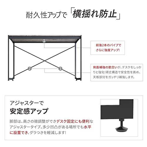 YEARCOLOR Simple Work Desk, Gaming Table, PC Desk, Study Desk, Foldable, Easy Assembly, Load Capacity 135KG, Wooden, Sturdy Structure, Stylish - Antique Brown