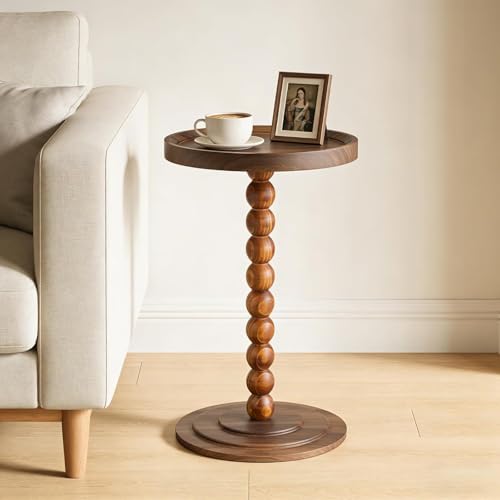 Side Table, Diameter 11.8 x Height 22.8 inches (30 x 58 cm), Load Capacity 110.2 lbs (50 kg), Sofa Table, Bedroom, Nursing Care, Stable, Cut-Resistant, Easy Assembly, Small Furniture