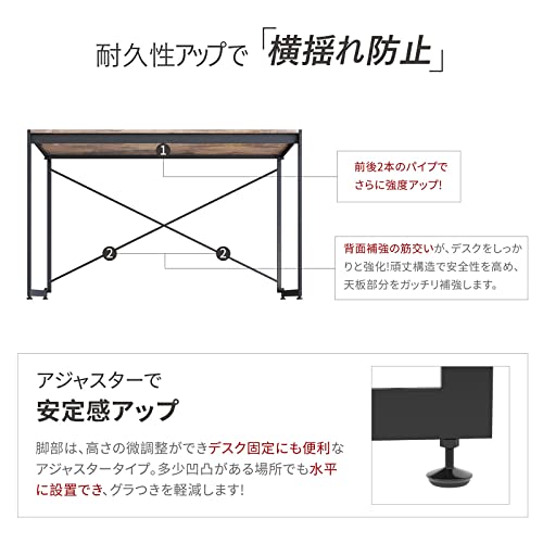YEARCOLOR Simple Work Desk, Gaming Table, PC Desk, Study Desk, Foldable, Easy Assembly, Load Capacity 135KG, Wooden, Sturdy Structure, Stylish - Brown