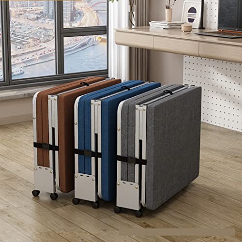 Folding Bed, Bed Frame, Cot, Trifold, Lightweight, Small, Space-saving, No Assembly Required, Comes with Casters, Stylish (Gray, 70.9 x 27.6 x 9.4 inches (180 x 70 x 24 cm)