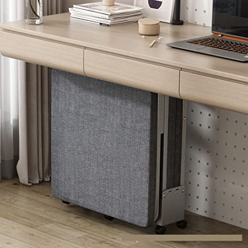 Folding Bed, Bed Frame, Cot, Trifold, Lightweight, Small, Space-saving, No Assembly Required, Comes with Casters, Stylish (Gray, 70.9 x 27.6 x 9.4 inches (180 x 70 x 24 cm)