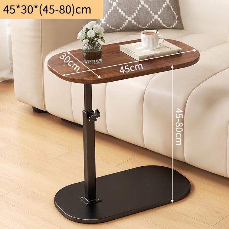Elevating Side Table, Sofa Table, Stepless Height Adjustable, Insert, For Bedrooms, Nursing, Stability, Prevents Scratches (Vintage Color + Black)