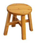 Round Stool, Height 9.4 - 13.4 inches (24 - 34 cm), Natural Bamboo Chair, Flower Stand, Stool for Kids, Entryway, Lightweight, Easy to Carry, Versatile, Easy to Assemble, 3 Sizes (Middle Size)