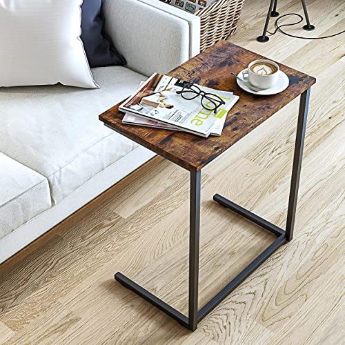 YEARCOLOR Side Table, Night Table, Width 55 x Depth 35 x Height 65 cm, Bedside, Mini, Coffee, U-Shaped Design, Multi-Functional, Wood Grain, Simple, Compact, Vintage