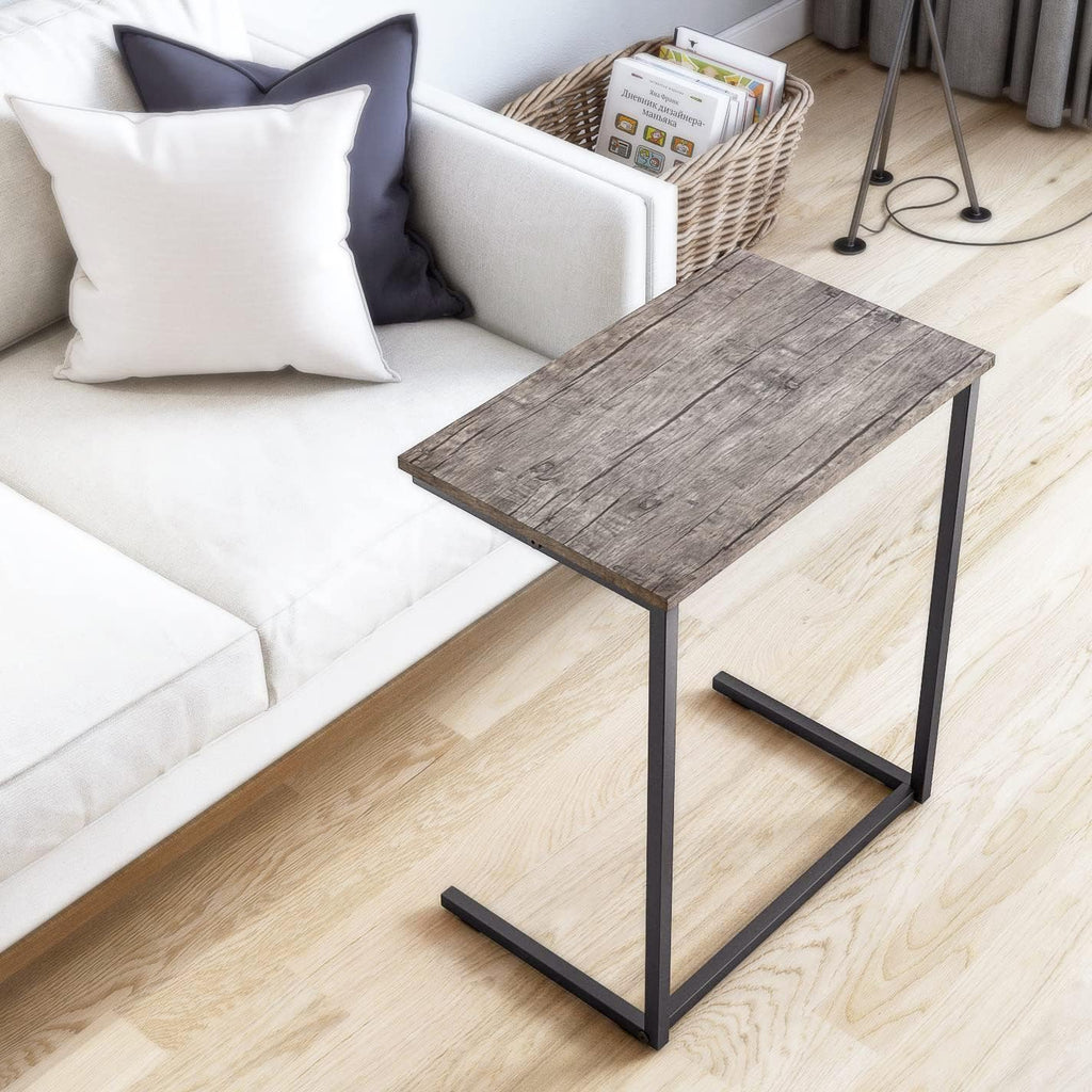YEARCOLOR Side Table, Night Table, Width 21.7 x Depth 13.8 x Height 25.6 inches (55 x 35 x 65 cm), Bed Side, Mini, Coffee, U-Shaped Design, Multi-functional, Wood Grain, Simple, Small, Antique Brown